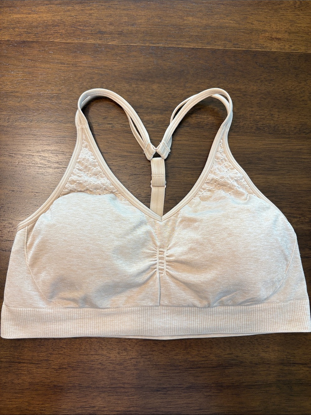 Athleta Seamless V-Neck Wireless Bralette in Light Beige
